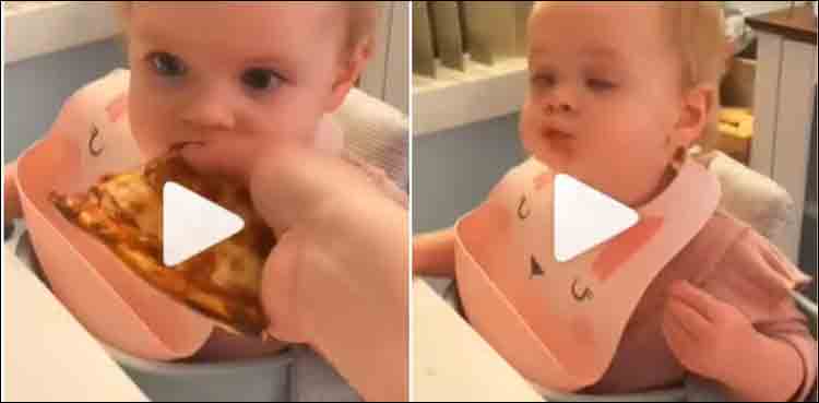 What were the impressions of the girl who tasted pizza for the first time?  Invaluable video viral thumbnail