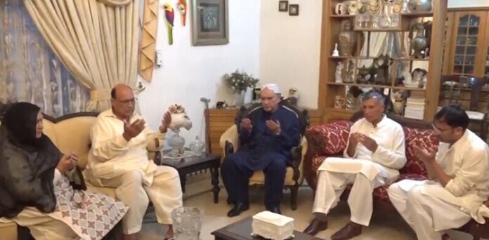 صدر مملکت کی معرکہ حق میں شہید اسکواڈرن لیڈر عثمان یوسف کے گھر آمد