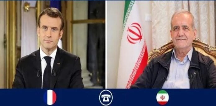 فرانسیسی صدر کا ایرانی ہم منصب سے ٹیلیفونک رابطہ