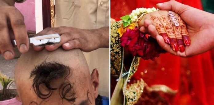 لڑکی کی شادی پر گاؤں والوں نے سر منڈوا دیے