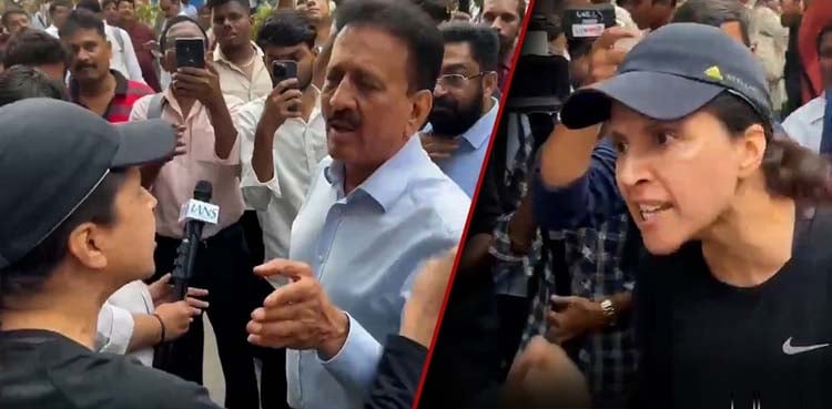 بی جے پی کے احتجاج کے دوران ٹریفک جام، خاتون نے وزیر کو کھری کھری سنادیں