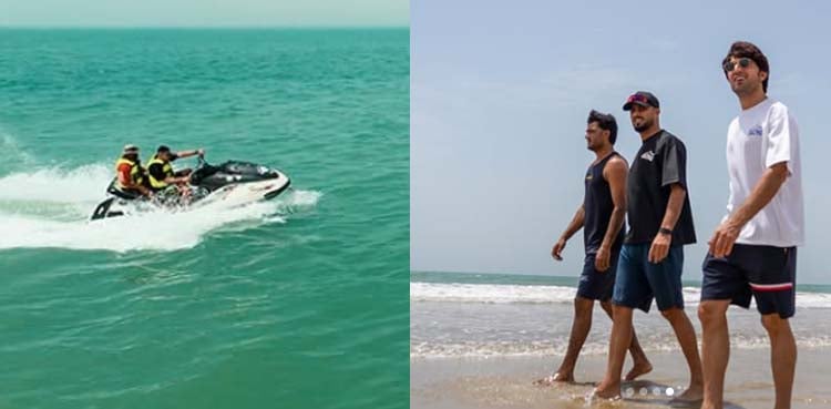 اسلام آباد اور ملتان سلطانز کے کھلاڑی کراچی کے ساحل پر پہنچ گئے