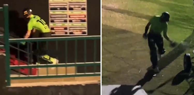 شاہین آفریدی آؤٹ ہونے پر غصے میں آکر بلے کو پٹختے رہے