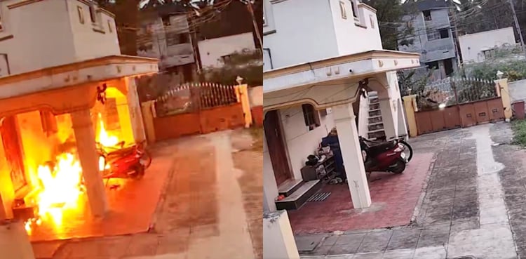 مشتعل نوجوان نے خاتون کے گھر پر پیٹرول بم پھینک دیے، ہولناک ویڈیو