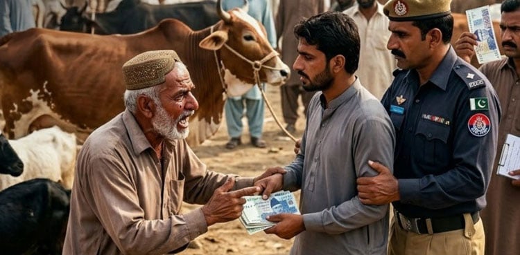 بیٹی کے جہیز کیلئے بکرے فروخت کرنے والے شہری کو جعلی نوٹ تھما دیئے گئے
